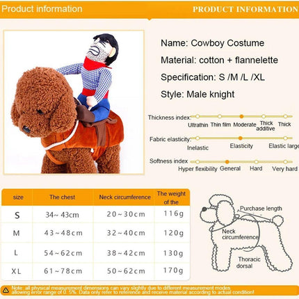 Halloween Dog Costume Pet Accessories Funny Dress Up for Small Medium Dogs - Little Devil Riding-S.