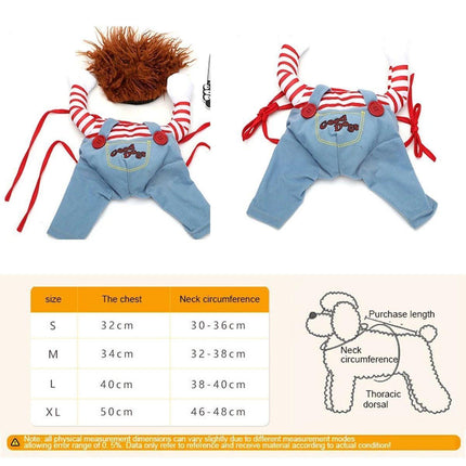 Halloween Dog Costume Pet Accessories Funny Dress Up for Small Medium Dogs - Little Devil Riding-S.