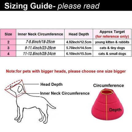 Elizabethan Collar Anti Licking Biting Pet Collar for Cats and Dogs Recovery Use - Grey-Size2.