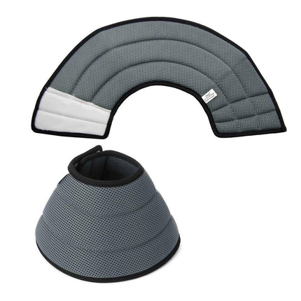 Elizabethan Collar Anti Licking Biting Pet Collar for Cats and Dogs Recovery Use - Grey-Size2.