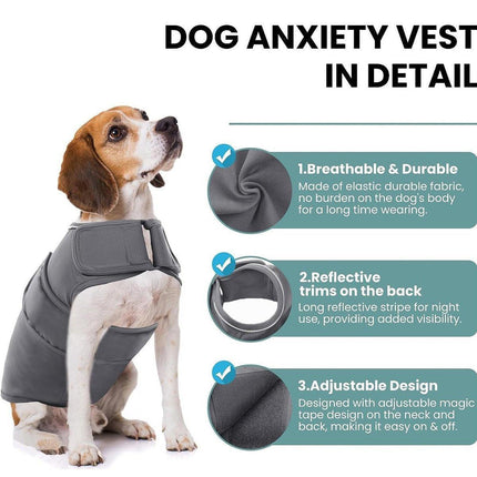 Pet Comfort Dog Relief Vest Jacket Soft Anxiety Coat for Small Medium Large Dogs - M.