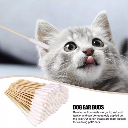 200PCS Pet Ear Eye Nose Cleaning Cotton Swabs Disposable Dog Cat Grooming Tools.