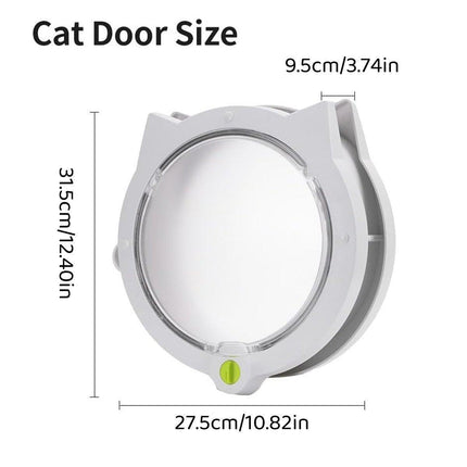 Cat Ear Pet Door for Cats and Dogs Easy In and Out Access Durable Pet Supplies - White.