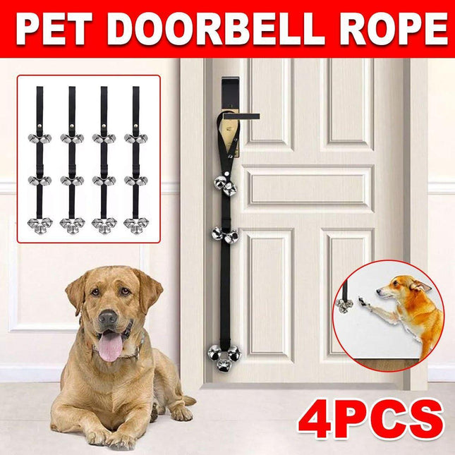 4PCS Pet Training Doorbell Rope Cat Teaser Toy Bell Interactive Play Rope Bell.