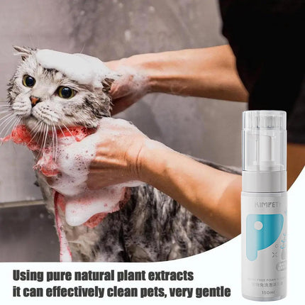150ml Pet Dry Cleaning Foam Free Clear Body Wash Mousse for Dogs and Cats.