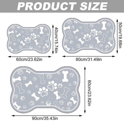 Pet Feeding Mat Non-slip Diatom Mud Absorbent Dirt-resistant Waterproof Placemat - Grey-40x60cm.