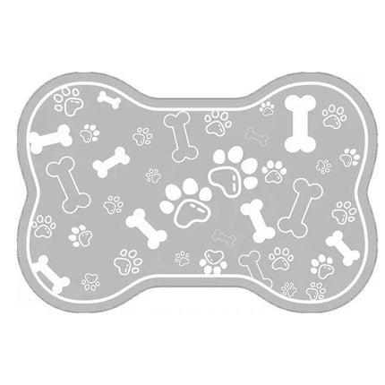 Pet Feeding Mat Non-slip Diatom Mud Absorbent Dirt-resistant Waterproof Placemat - Grey-40x60cm.