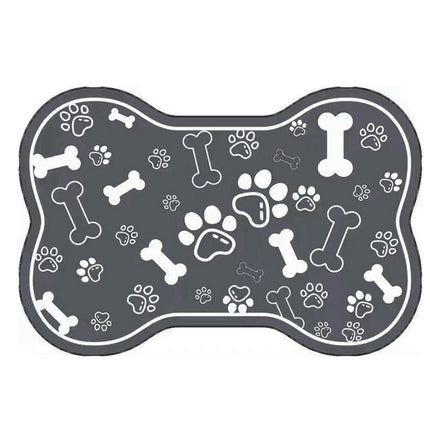 Pet Feeding Mat Non-slip Diatom Mud Absorbent Dirt-resistant Waterproof Placemat - Grey-40x60cm.