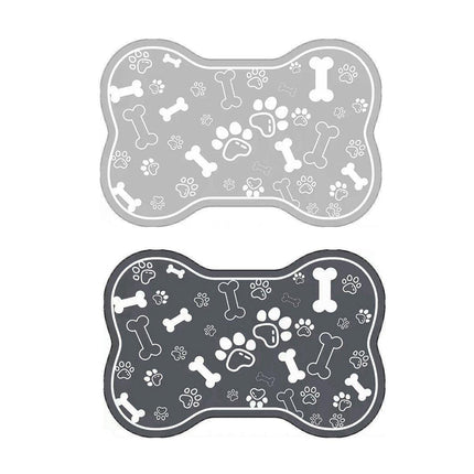 Pet Feeding Mat Non-slip Diatom Mud Absorbent Dirt-resistant Waterproof Placemat - Grey-50x80cm.
