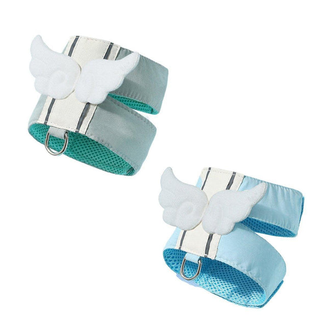 Pet Angel Wings Dog Vest Leash Cat Harness Anti-Break Walking Dog Leash Set - Blue-S.