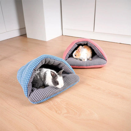 Pet Kennel Sleeping Bag Semi Enclosed Bed for Small Animals Cats and Puppies - Grey.