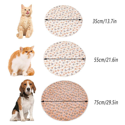 Waterproof Dog Pads Round Diaper Pads Pet Training Pads for Puppies and Dogs - White-55cm.