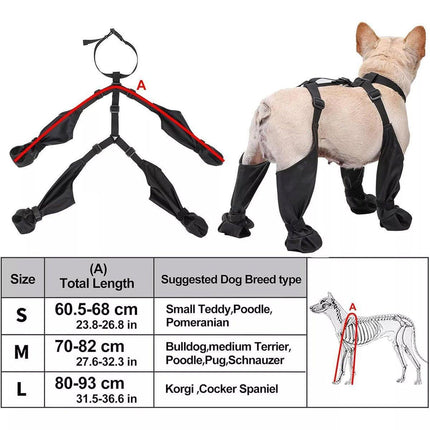 Dog Adjustable Suspender Boots Waterproof Dog Shoes Anti-Slip Pet Paw Protector - M.