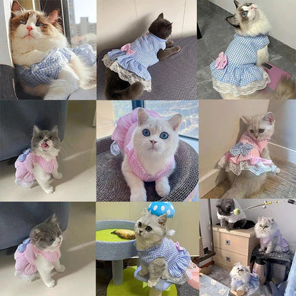 Cute Small Dog Dress Puppy Clothing Pet Apparel for Summer Fashion Outfit - Pink - L.