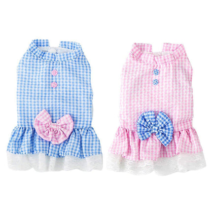 Cute Small Dog Dress Puppy Clothing Pet Apparel for Summer Fashion Outfit - Pink - XL.
