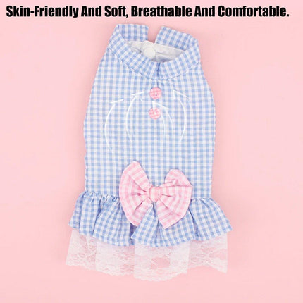Cute Small Dog Dress Puppy Clothing Pet Apparel for Summer Fashion Outfit - Pink - XL.