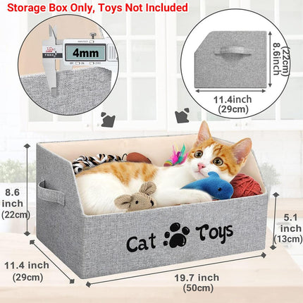 Portable Pet Toy Storage Box Foldable Organizer Snack Bag Pet Accessories Holder - Cat.