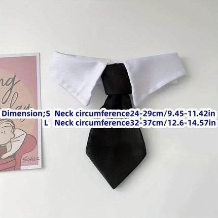 2pcs Pet Bow Tie Collar Dog Cat Suit Dress Accessories Adjustable Neck Strap - S.