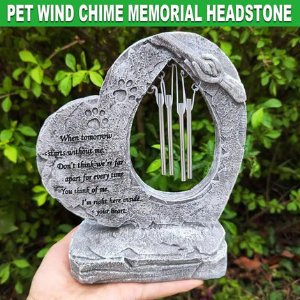 Wind Chime Pet Memorial Headstone Outdoor Garden Decoration for Remembrance.
