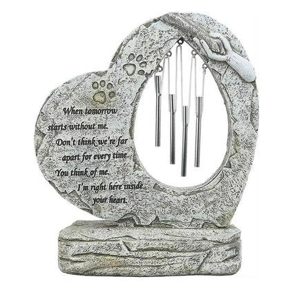 Wind Chime Pet Memorial Headstone Outdoor Garden Decoration for Remembrance.