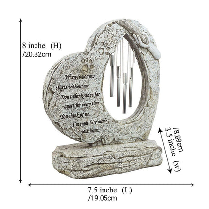 Wind Chime Pet Memorial Headstone Outdoor Garden Decoration for Remembrance.
