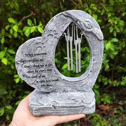 Wind Chime Pet Memorial Headstone Outdoor Garden Decoration for Remembrance.