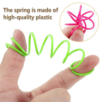 4PCS Cat Spring Toys Colourful Plastic Jumping Toy for Kitten Interactive Play.