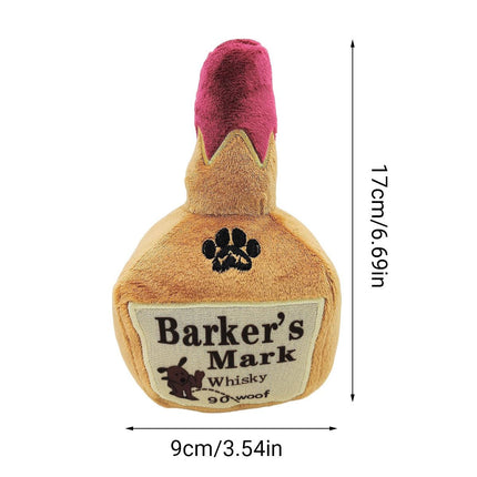 Dog Squeaky Toy Plush Wine Bottle Stuffed Chew Toy Sound Pet Play Supplies Use.
