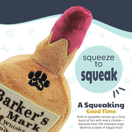 Dog Squeaky Toy Plush Wine Bottle Stuffed Chew Toy Sound Pet Play Supplies Use.