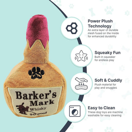 Dog Squeaky Toy Plush Wine Bottle Stuffed Chew Toy Sound Pet Play Supplies Use.