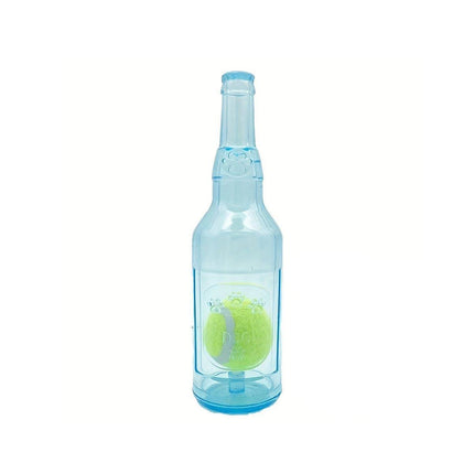 Durable Pet Teething Resistant Tennis Ball Wine Bottle Chew Toy for Dogs Play - Blue-S.