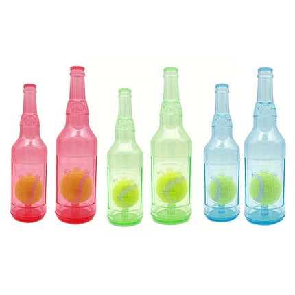 Durable Pet Teething Resistant Tennis Ball Wine Bottle Chew Toy for Dogs Play - Green-L.
