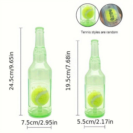 Durable Pet Teething Resistant Tennis Ball Wine Bottle Chew Toy for Dogs Play - Green-L.