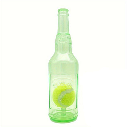 Durable Pet Teething Resistant Tennis Ball Wine Bottle Chew Toy for Dogs Play - Green-L.