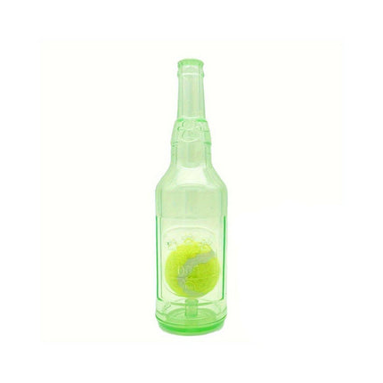 Durable Pet Teething Resistant Tennis Ball Wine Bottle Chew Toy for Dogs Play - Green-S.