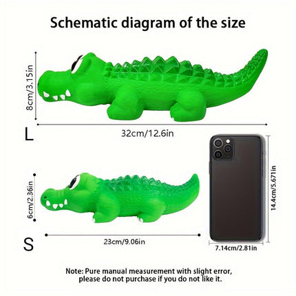 Pet Latex Toys Sounding Big Crocodile Dog Chew Toy Durable Playtime for Dogs - S.