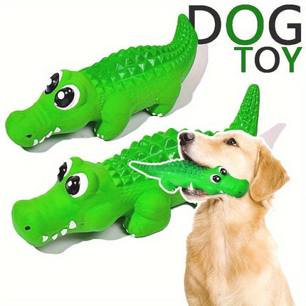 Pet Latex Toys Sounding Big Crocodile Dog Chew Toy Durable Playtime for Dogs - S.