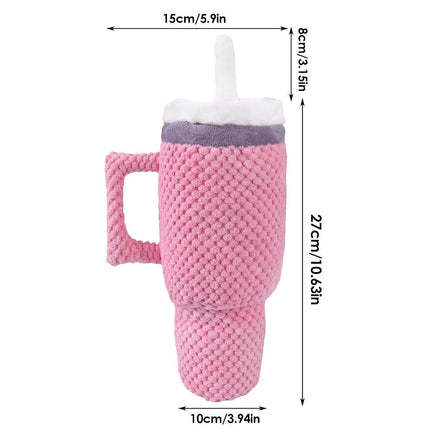 Dog Squeaky Toy Stuffed Water Cup Toy Plush Cup Chew and Supplies Training Pet.