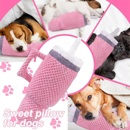 Dog Squeaky Toy Stuffed Water Cup Toy Plush Cup Chew and Supplies Training Pet.