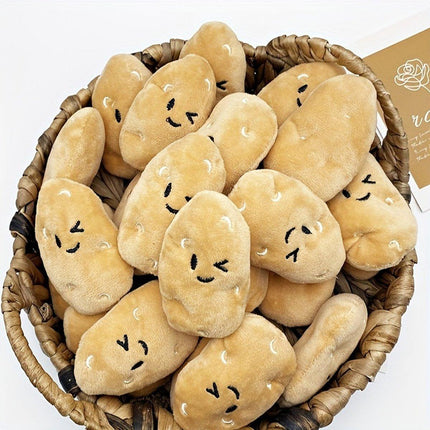 20PCS Handmade Cute Squeaky Little Potato Doll Pet Plush Doll For Dog Cat.