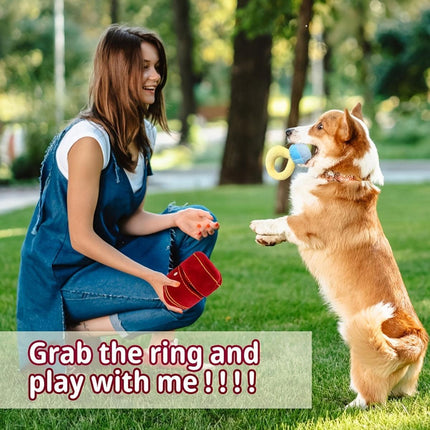 Plush Pet Toy Interactive Ring Box Chew Toy for Dogs and Cats Soft Squeaky Play.