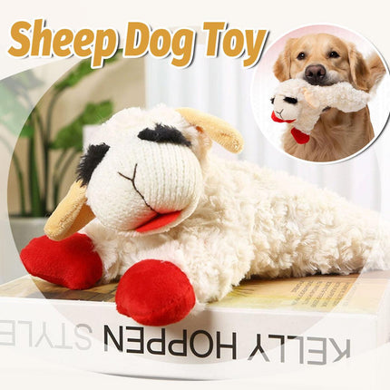 Lamb Shape Dog Toy Soft Plush Chew Toy for Puppy Small Dogs Squeaky Play Pet.