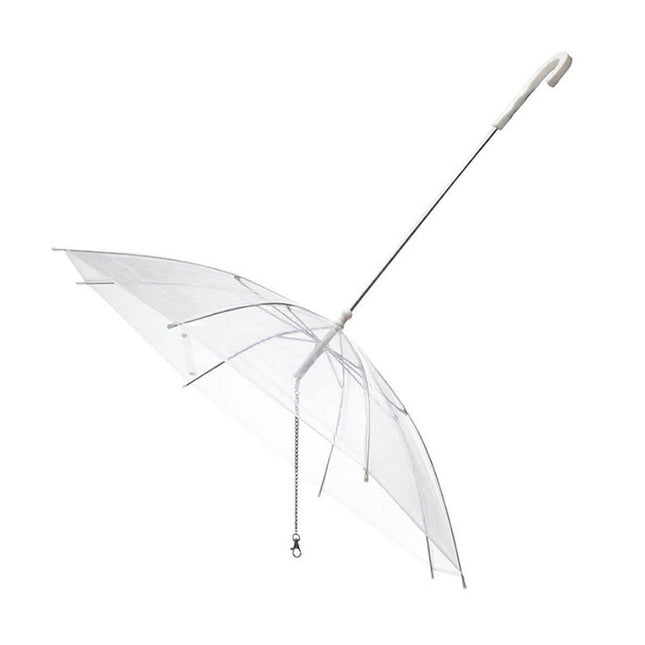 Pet Dog Transparent Umbrella 30 inch Diameter With Dog Leash For Rain Walking Outdoor.