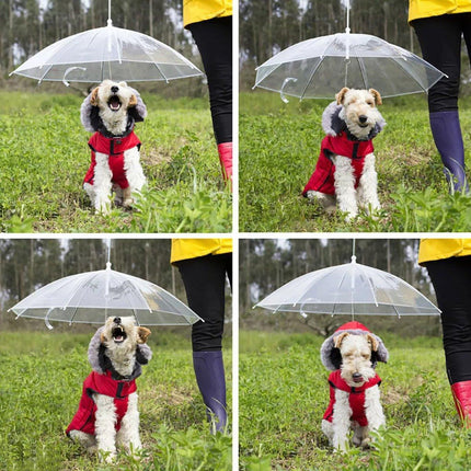 Pet Dog Transparent Umbrella 30 inch Diameter With Dog Leash For Rain Walking Outdoor.