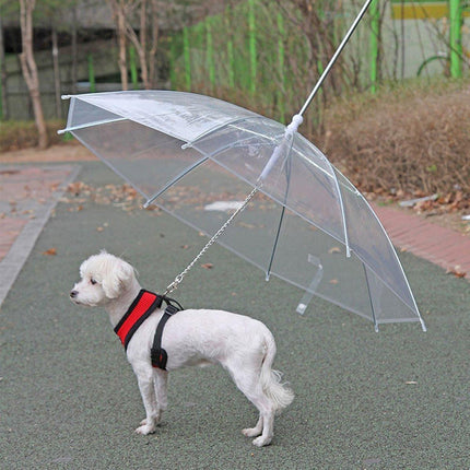 Pet Dog Transparent Umbrella 30 inch Diameter With Dog Leash For Rain Walking Outdoor.