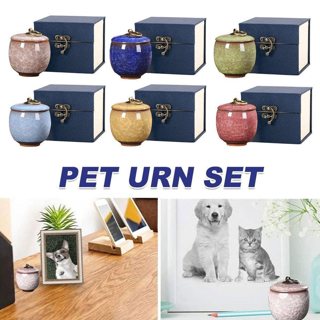Small Pet Urn for Ashes Memorial Keepsake Urns for Dog Cat Cremation Remains - White.