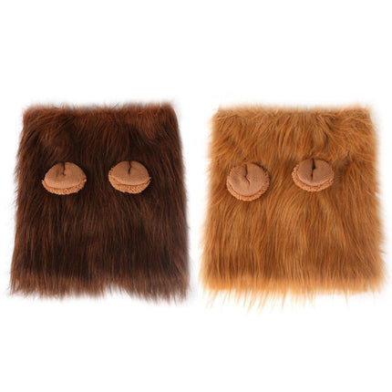 Lion Costume Mane Wig Large Dog Fancy Dress Up Party for Pet Halloween Clothes - Light Brown-L.