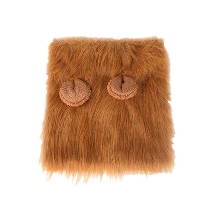 Lion Costume Mane Wig Large Dog Fancy Dress Up Party for Pet Halloween Clothes - Light Brown-L.