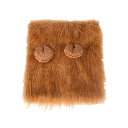 Lion Costume Mane Wig Large Dog Fancy Dress Up Party for Pet Halloween Clothes - Light Brown-L.