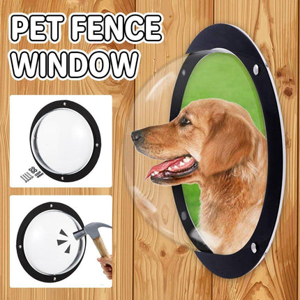 Dog Porthole Window Round Transparent for Fence Pet Peek Look Out Durable Dome.